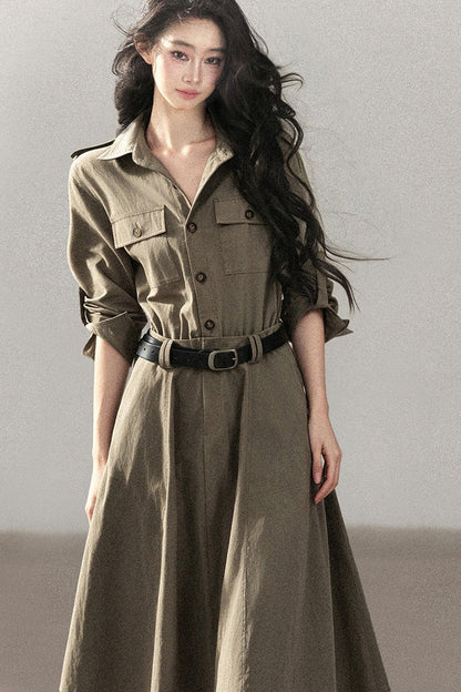 Workwear Style Shirt Dress