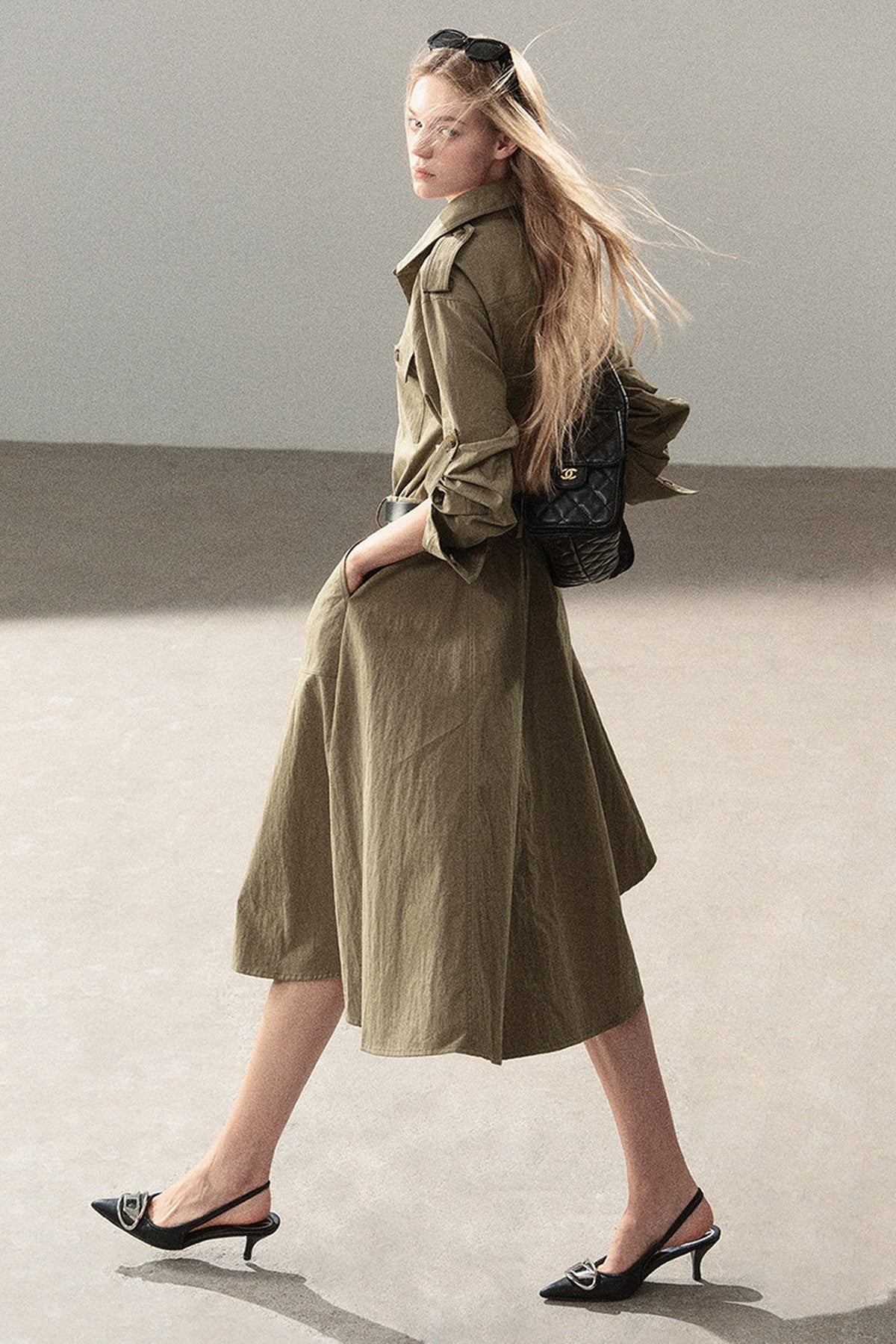Workwear Style Shirt Dress