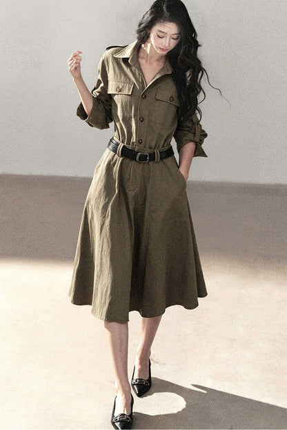 Workwear Style Shirt Dress