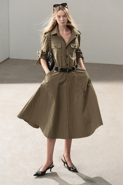 Workwear Style Shirt Dress