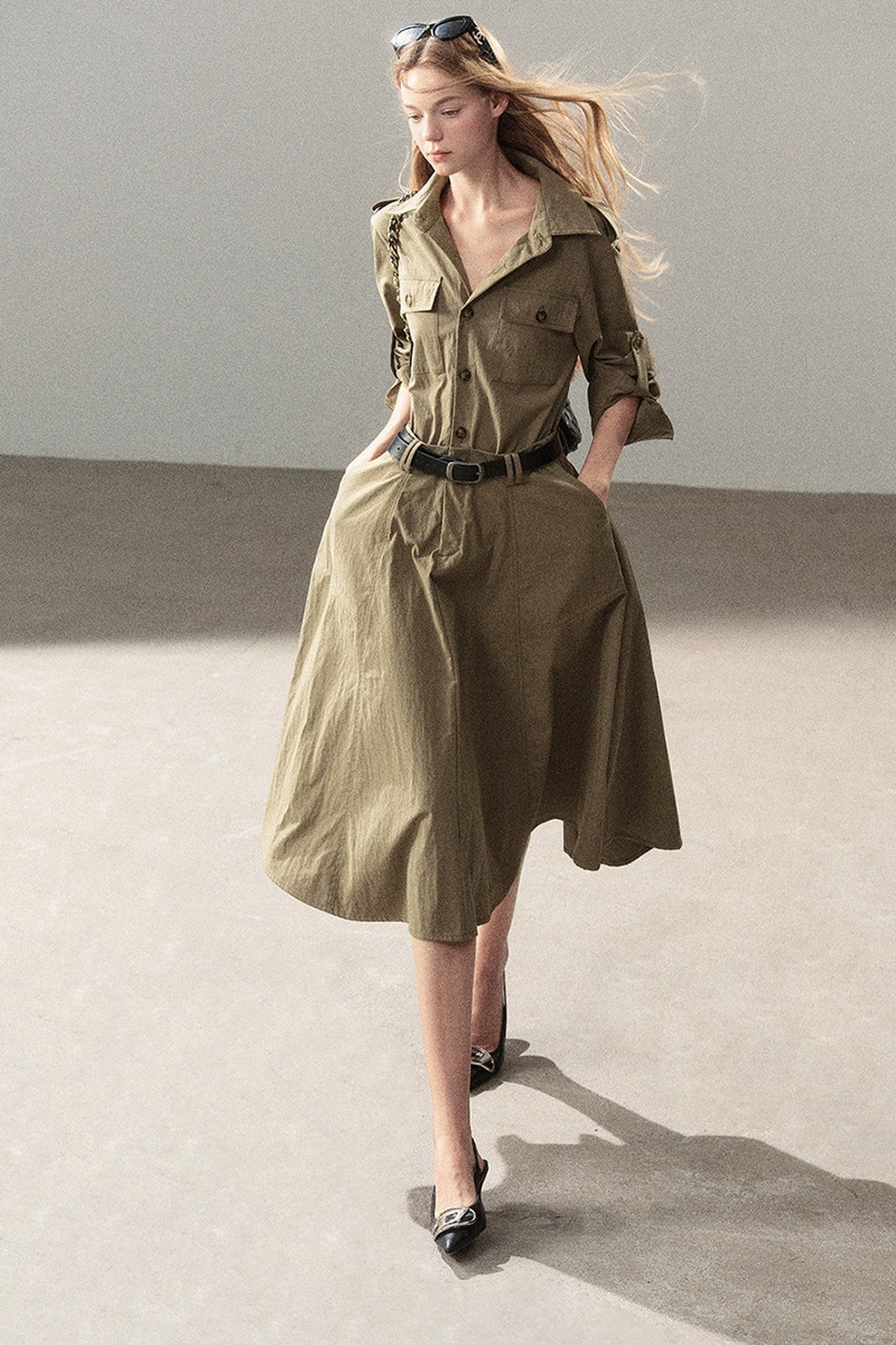 Workwear Style Shirt Dress