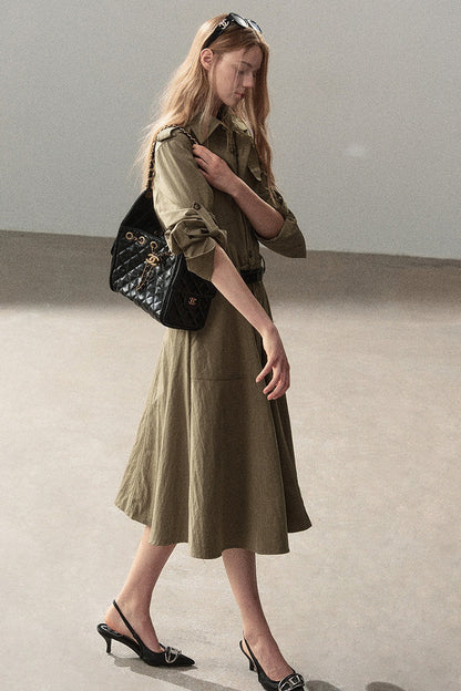 Workwear Style Shirt Dress