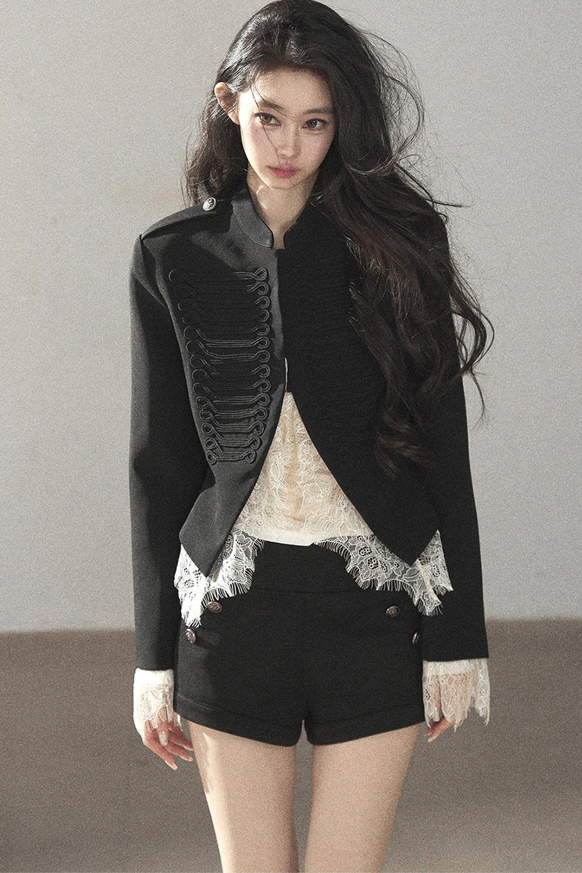 Ginkgo Leaf Veins Jacket Shorts Set-Up