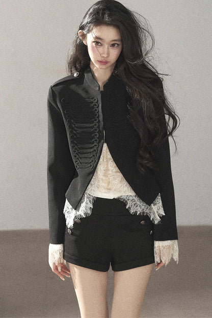 Ginkgo Leaf Veins Jacket Shorts Set-Up
