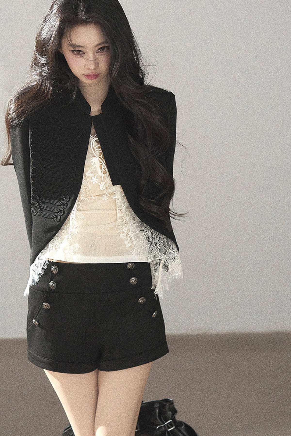 Ginkgo Leaf Veins Jacket Shorts Set-Up