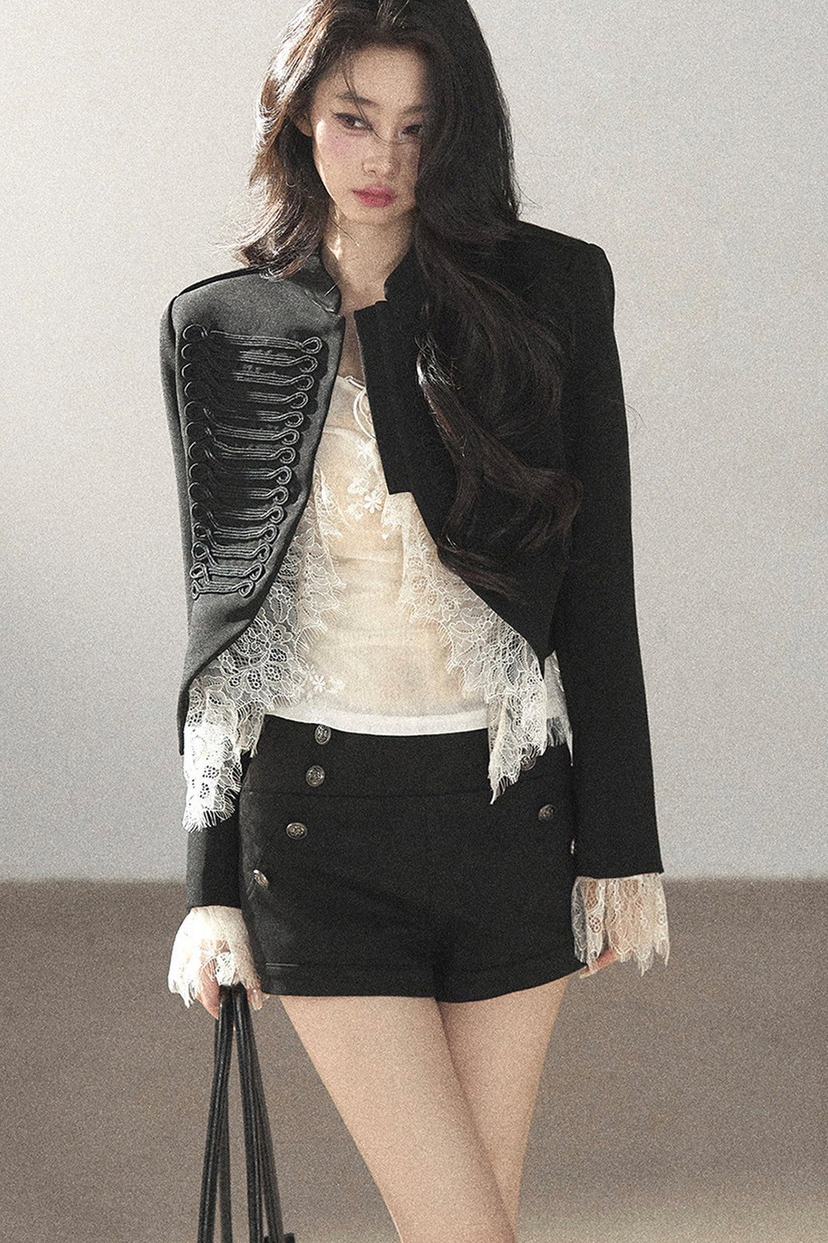 Ginkgo Leaf Veins Jacket Shorts Set-Up