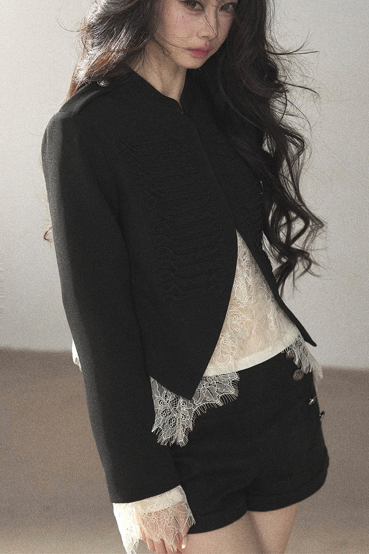 Ginkgo Leaf Veins Jacket Shorts Set-Up