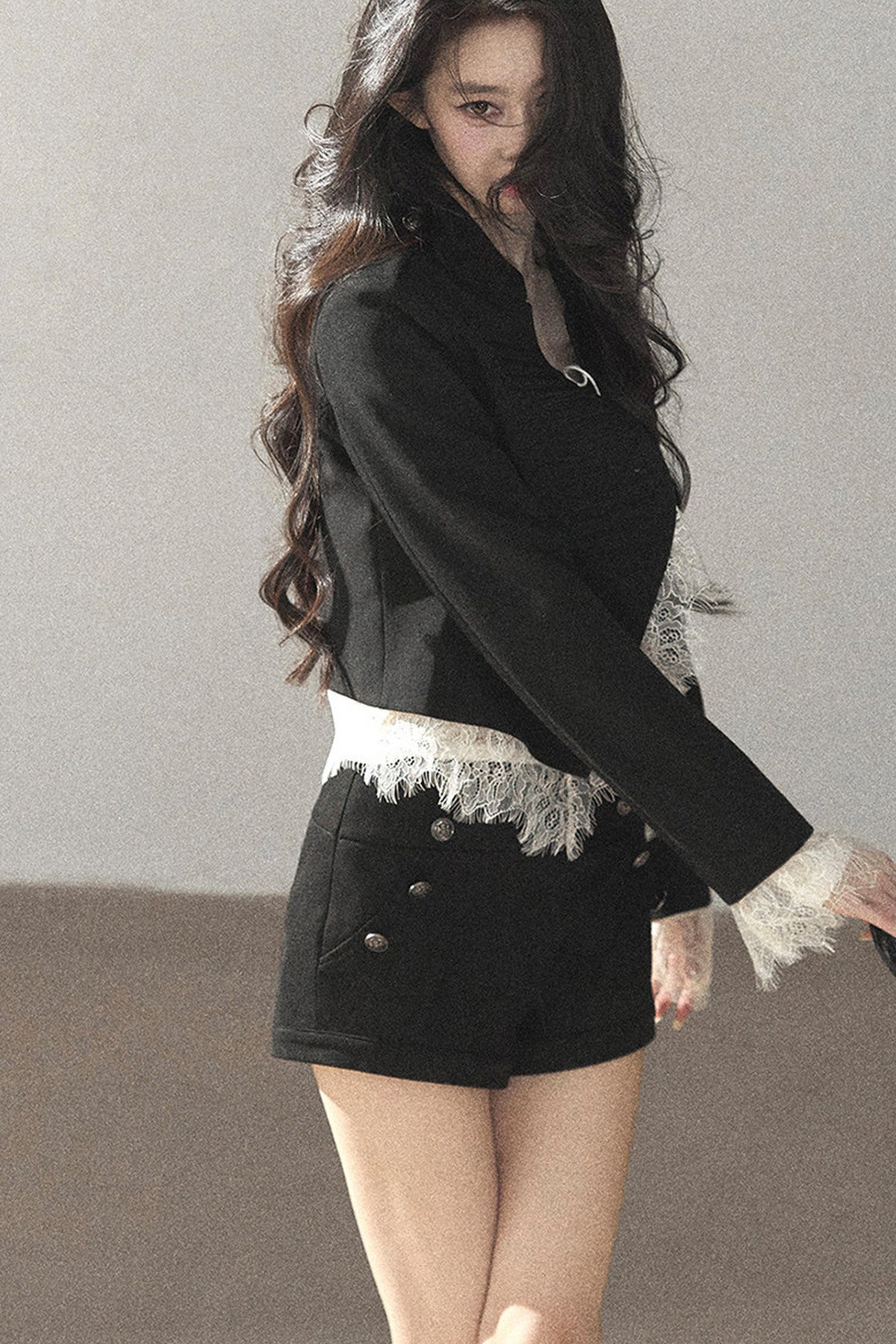 Ginkgo Leaf Veins Jacket Shorts Set-Up