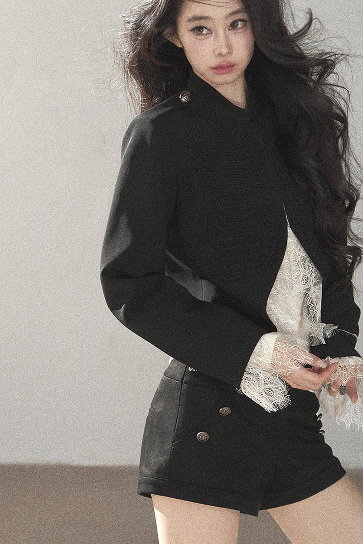 Ginkgo Leaf Veins Jacket Shorts Set-Up