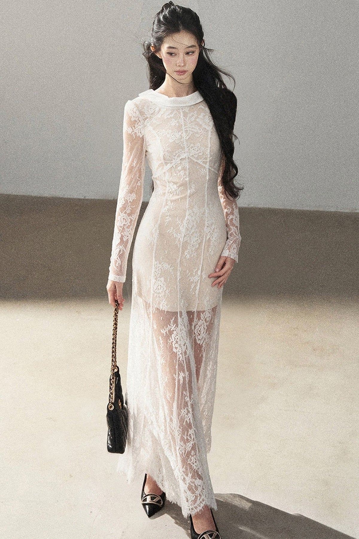 Backless Lace Long Dress