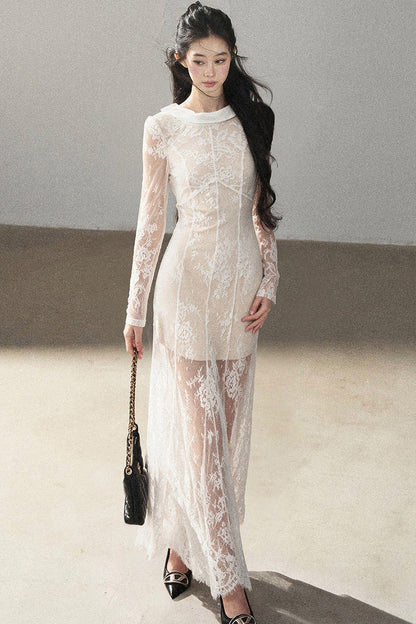 Backless Lace Long Dress