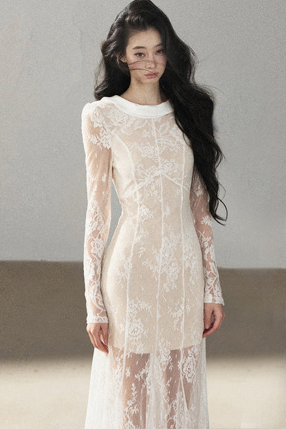 Backless Lace Long Dress