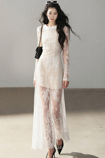 Backless Lace Long Dress