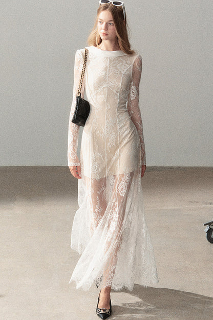 Backless Lace Long Dress
