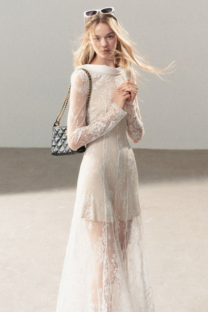 Backless Lace Long Dress