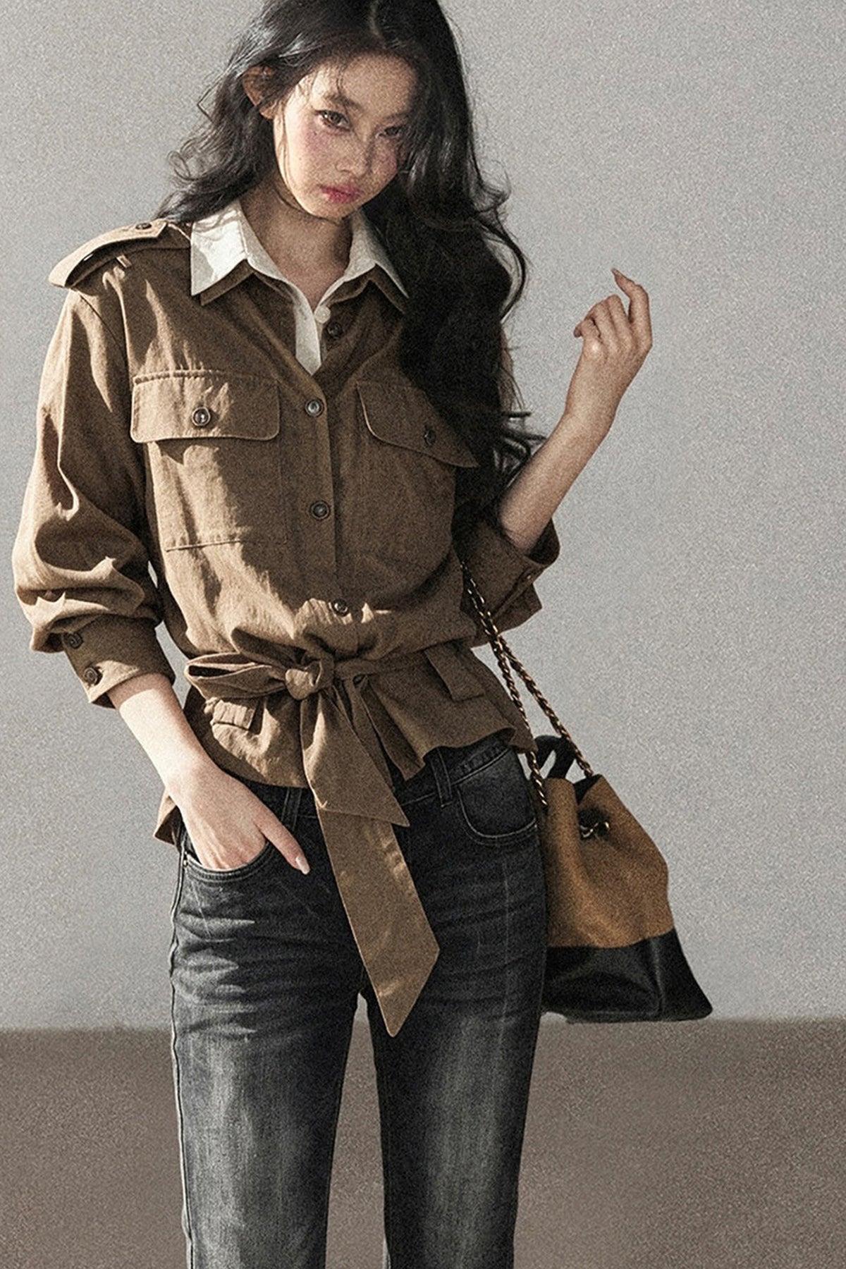 아메리칸 레트로 살짝 플레어 청바지