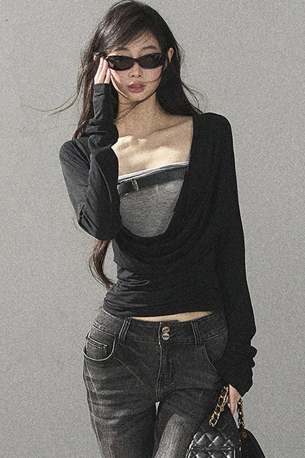 아메리칸 레트로 살짝 플레어 청바지