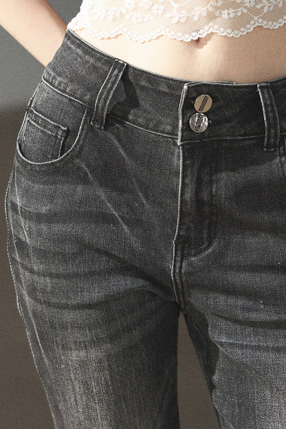 아메리칸 레트로 살짝 플레어 청바지