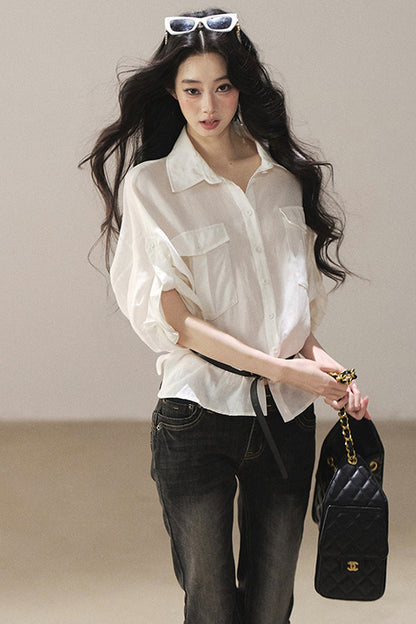 아메리칸 레트로 살짝 플레어 청바지