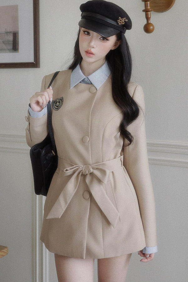Waist-Cinching Bow Blazer