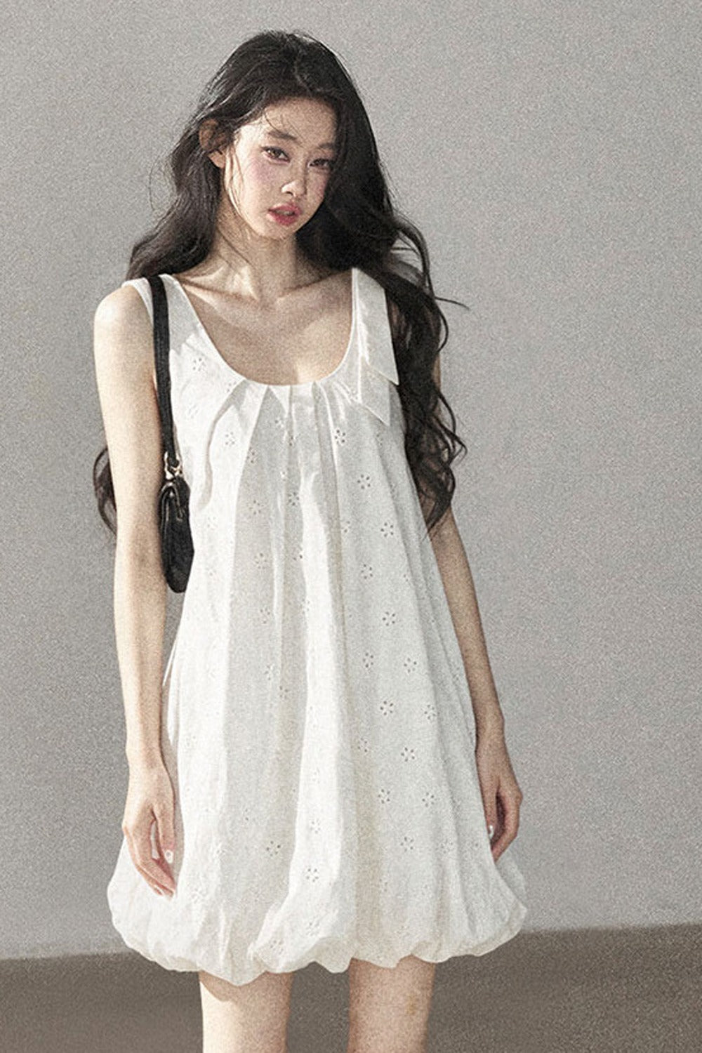 Autumn Hollow-Out Floral Short Dress