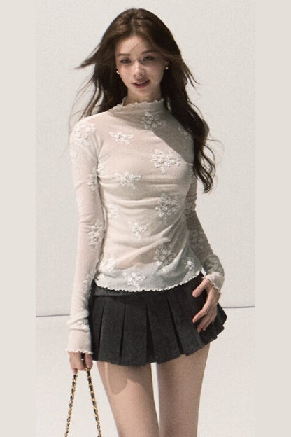 Lyocell High-Waisted Pleated Skirt