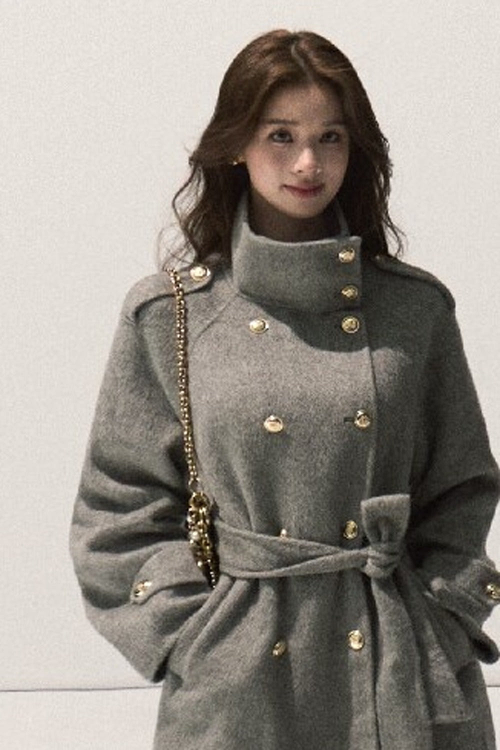 Cappotto in pura lana con cintura