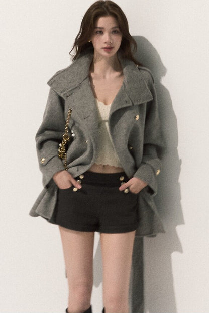 Cappotto in pura lana con cintura