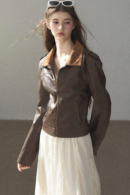 American Motorcycle Style PU Leather Jacket