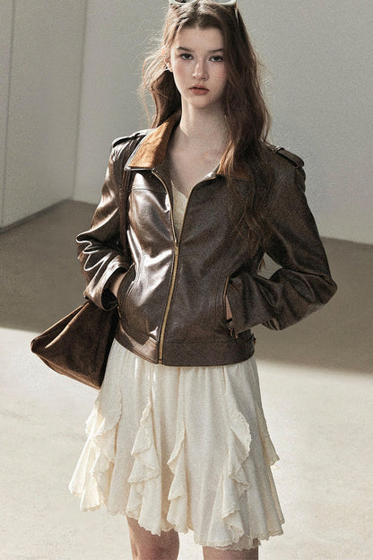 American Motorcycle Style PU Leather Jacket