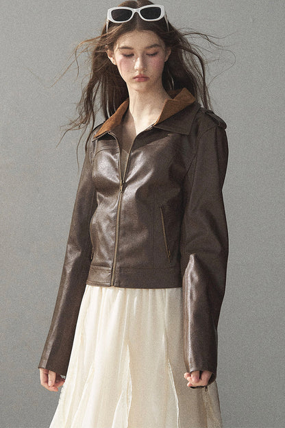 American Motorcycle Style PU Leather Jacket