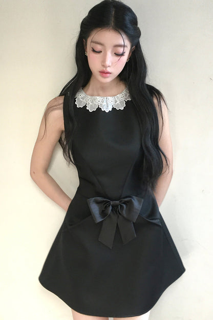 Bow Lace Sleeveless Dress