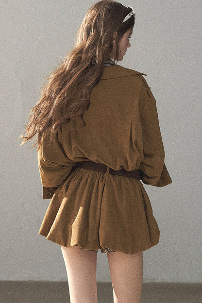 Plaid Shirt Layered-Look Dress Set
