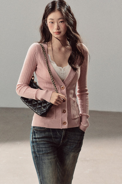 Wild Rose Knitted Cardigan And Vest Set