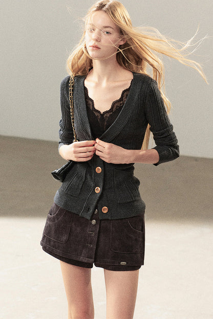 Wild Rose Knitted Cardigan And Vest Set