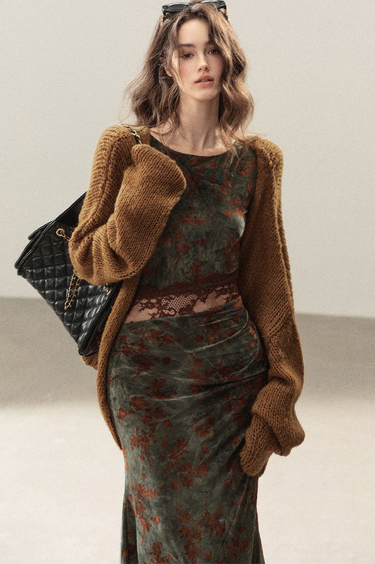 Hollow-Out Knit Cardigan Jacket
