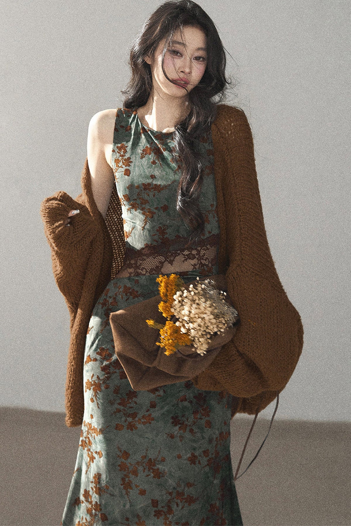 Hollow-Out Knit Cardigan Jacket
