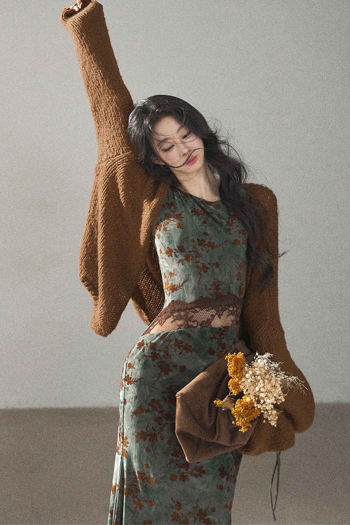 Hollow-Out Knit Cardigan Jacket