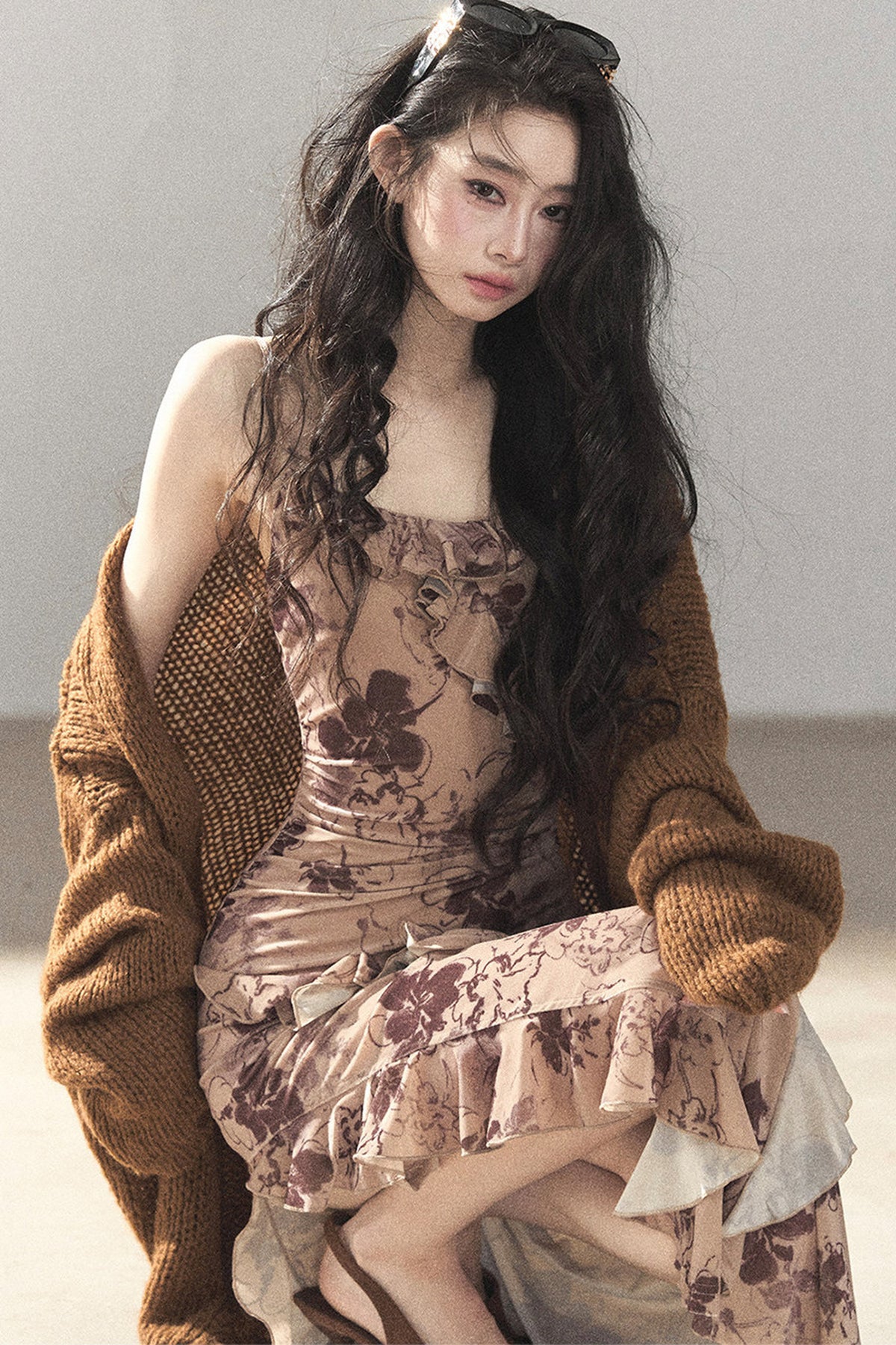 Hollow-Out Knit Cardigan Jacket