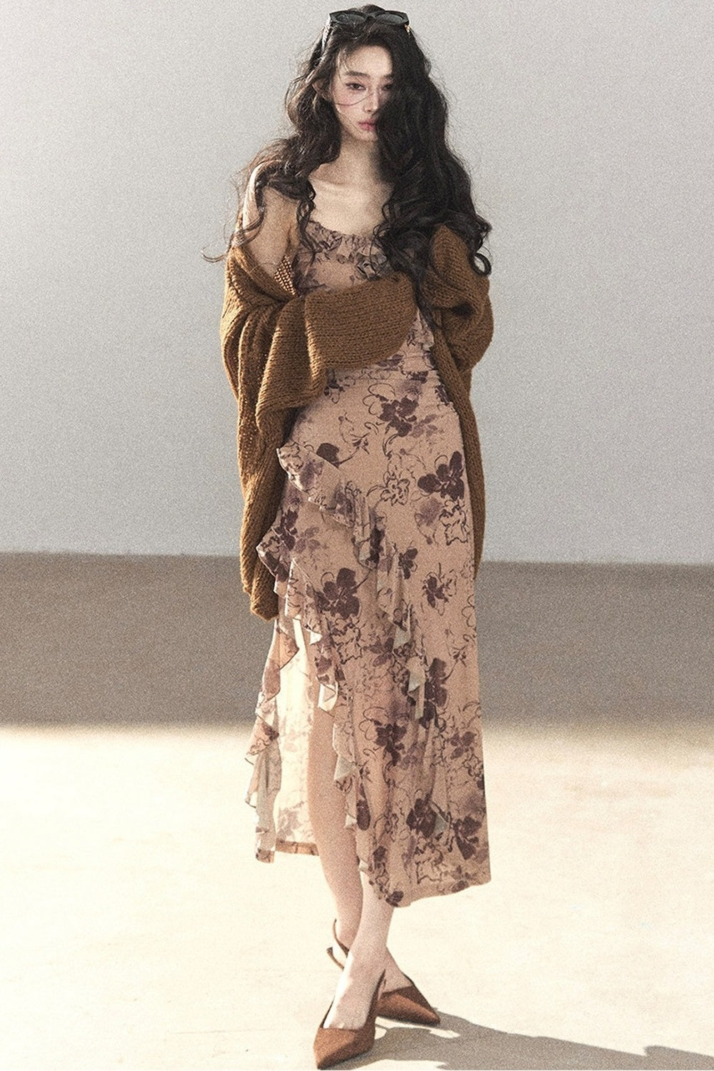 Hollow-Out Knit Cardigan Jacket