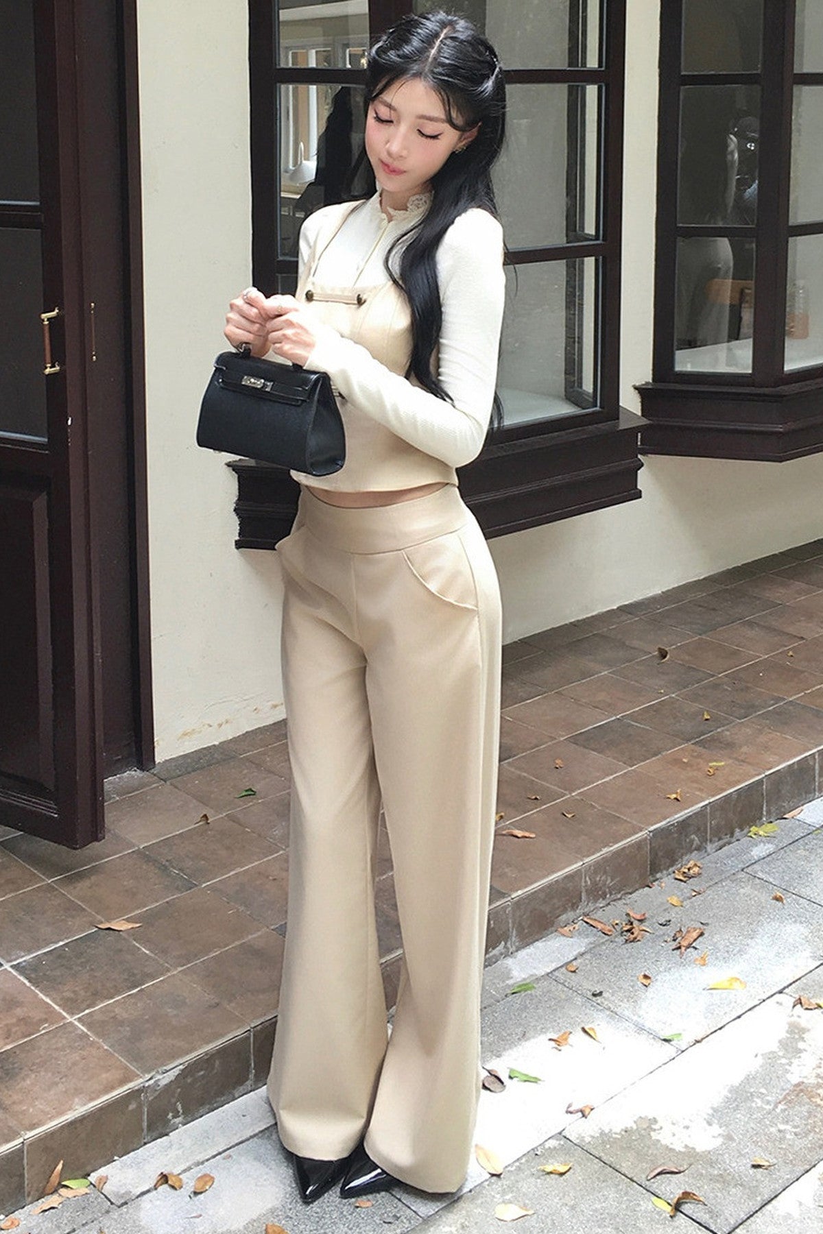 Straight Wide-Leg Pants