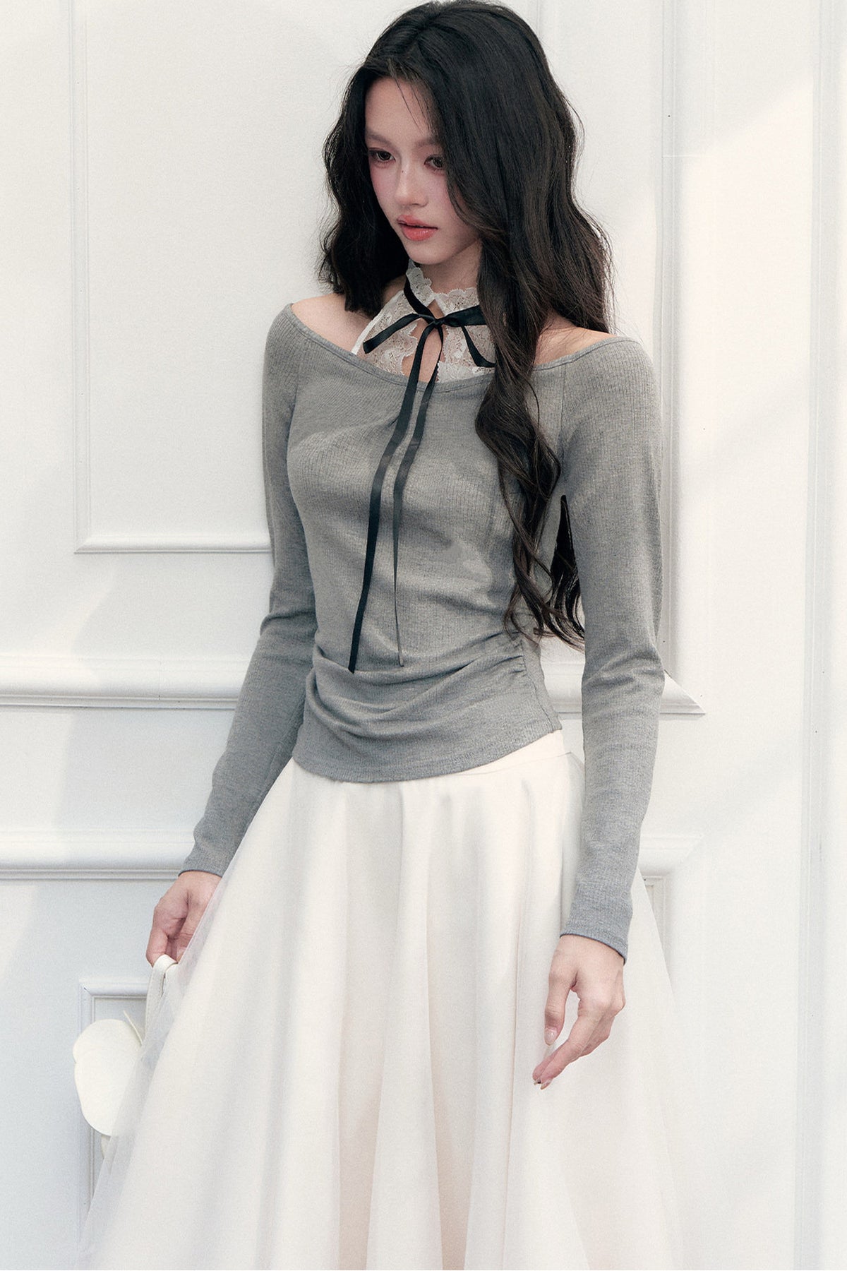 Lace Halter Layered-Look Top