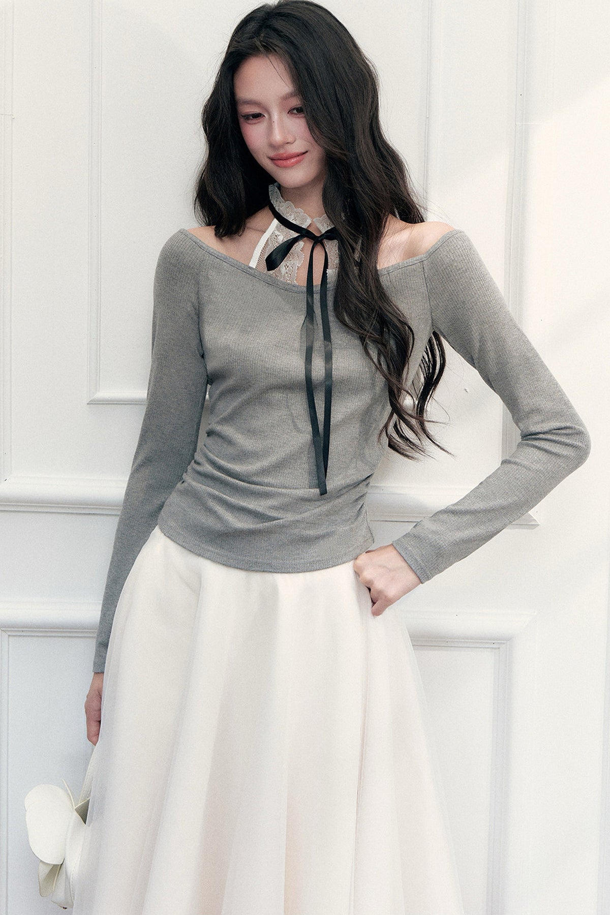 Lace Halter Layered-Look Top