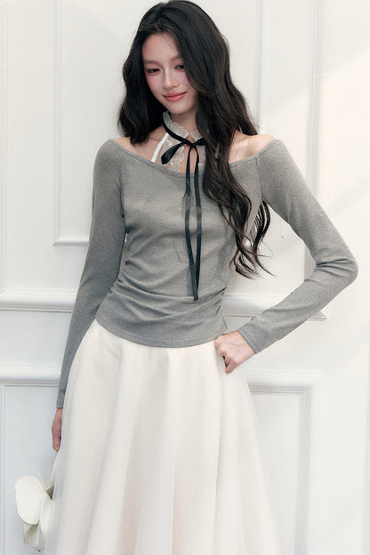Lace Halter Layered-Look Top