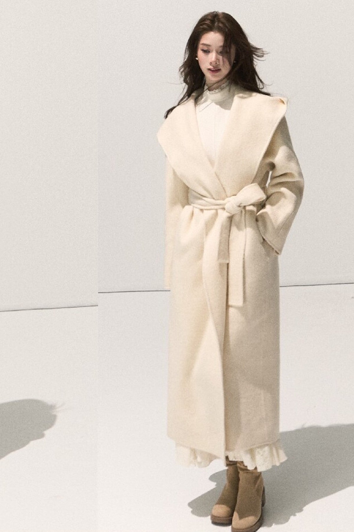 Long-Sleeve High-Neck Knit Dress
