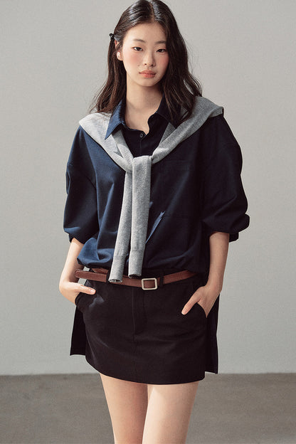 Preppy Layered Polo Dress Set