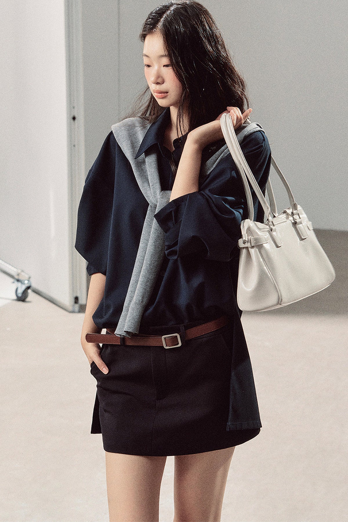 Preppy Layered Polo Dress Set
