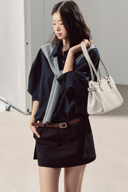Preppy Layered Polo Dress Set