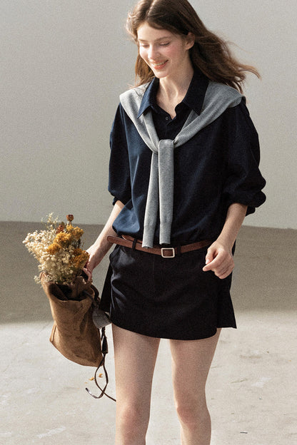 Preppy Layered Polo Dress Set