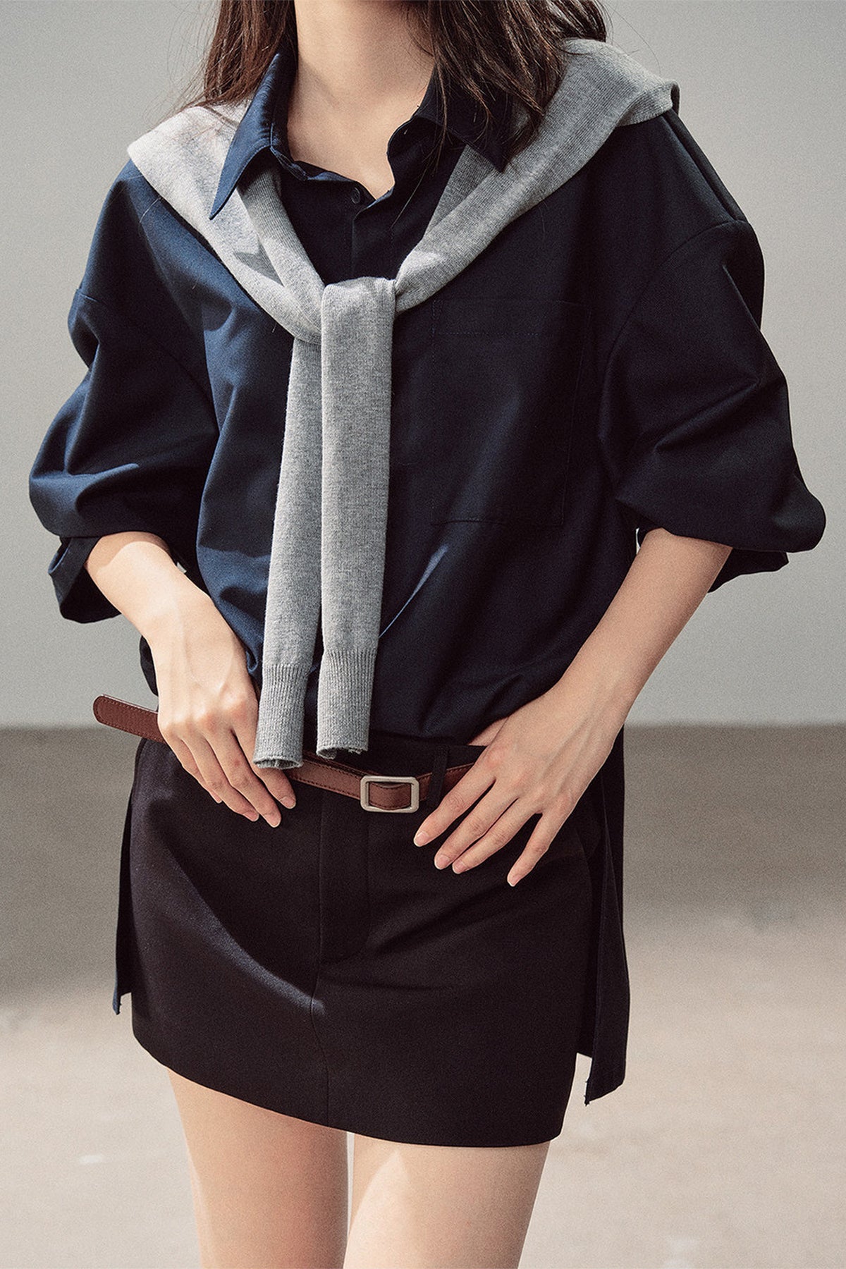 Preppy Layered Polo Dress Set